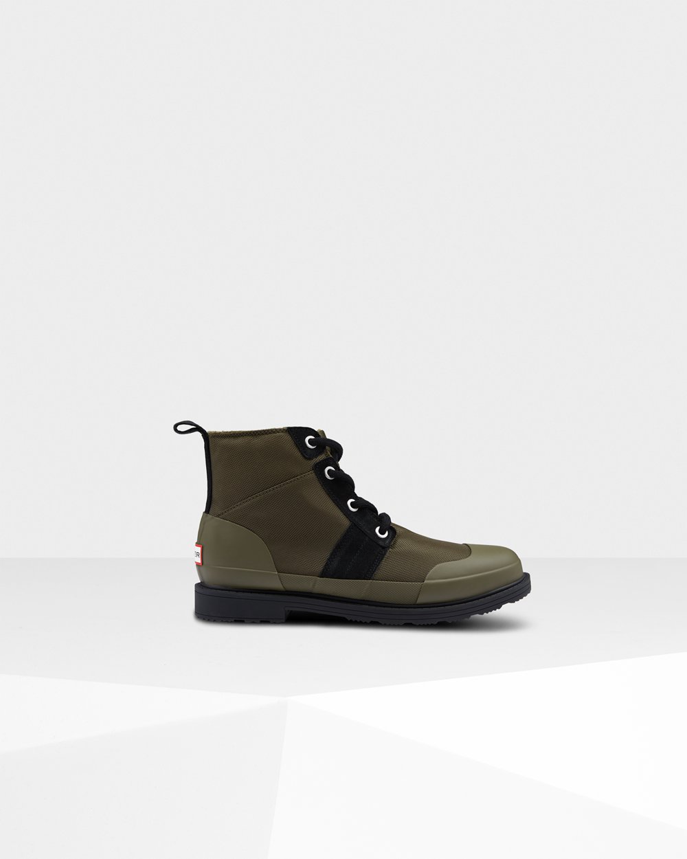 Bottines Hunter Original Insulated Commando Homme Noir/Vert Olive OSCVXZE-20